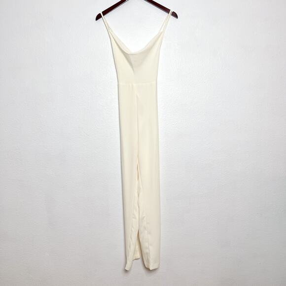 Amanda Uprichard Off White Open Back Janet Jumpsuit Size Medium - Picture 3 of 11